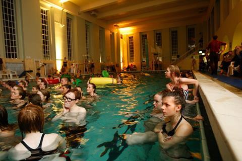 One of Reykjavik's popular public pools was the setting for a screening of Some Like It Hot